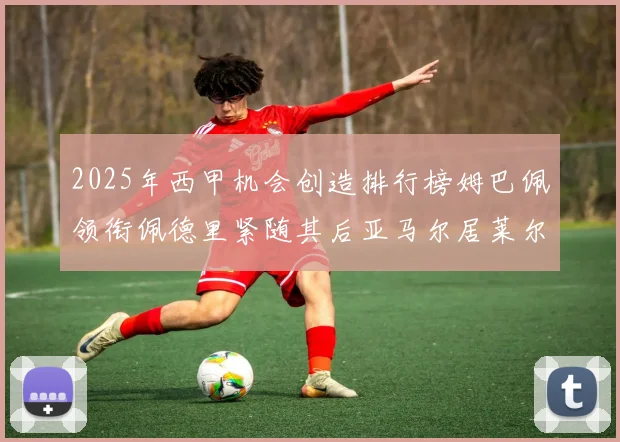 2025年西甲机会创造排行榜姆巴佩领衔佩德里紧随其后亚马尔居莱尔表现抢眼